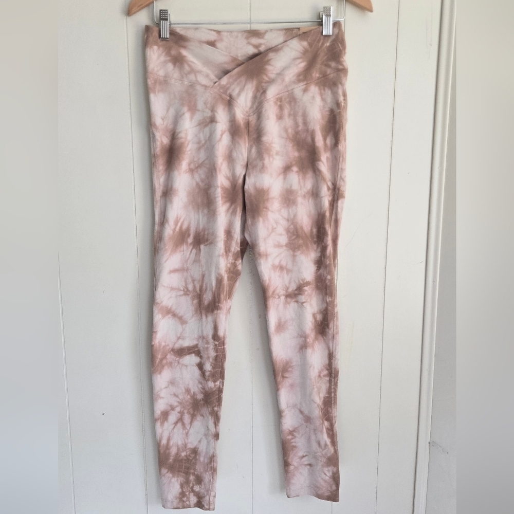 NWT PINK V Crossover Pull Length Leggings -SZ L